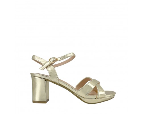 Sandalia Tacón Ancho PU